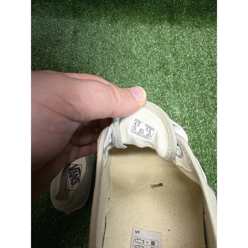 Womens VANS Authentic Beige Off White Canvas Casual Skate Shoes Sneakers Sz 5.5